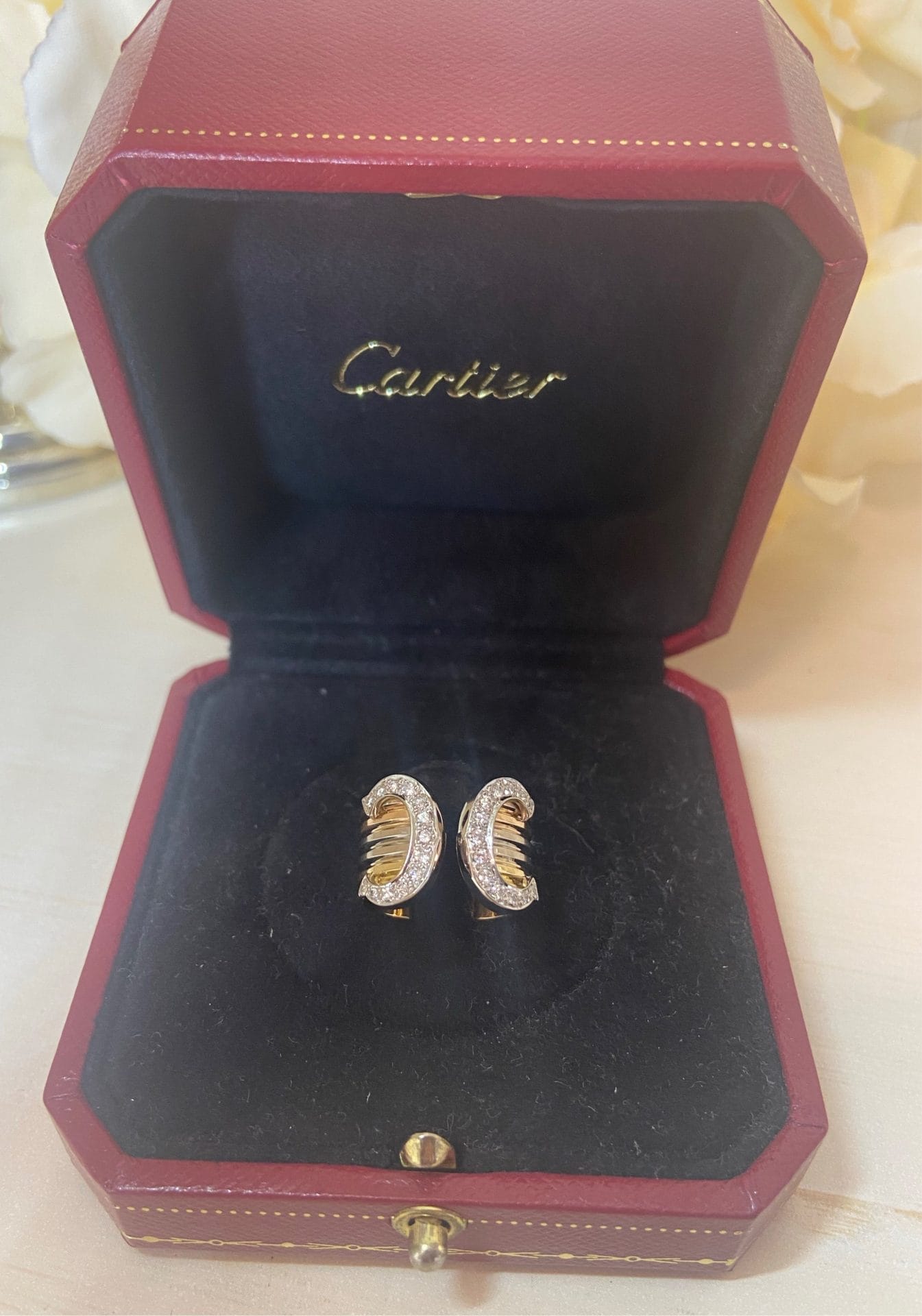 Cartier Diamond 2C Wide 18KT Trinity Tri-Gold Ring #51/ US 5.5