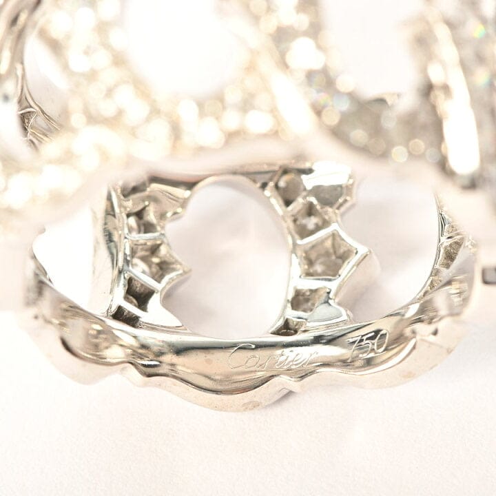 Cartier C de Diamond Entrelaces 18Kt White Gold Ring Size #54 / US 6.5