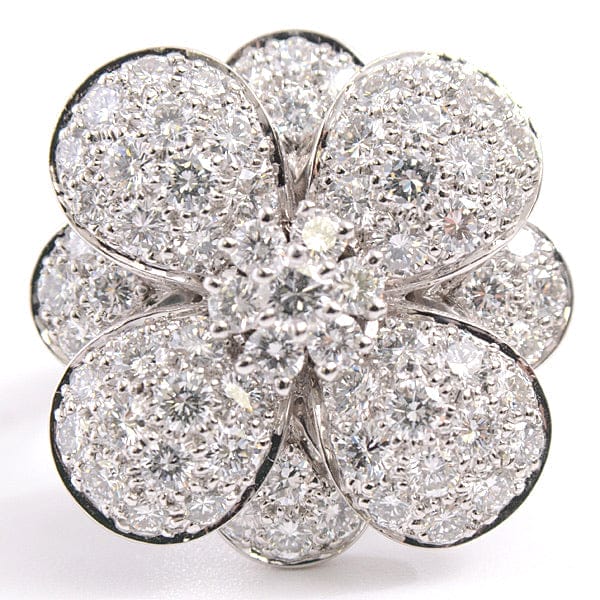 Van Cleef & Arpels VCA Diamond Cosmos Flower High-Jewelry 18KT Gold Ring