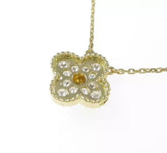Van Cleef & Arpels Diamond Vintage Alhambra Yellow Gold Necklace
