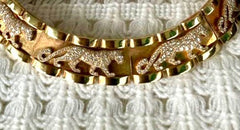 Vintage Cartier Diamond-Paved Walking Panthere 18KT Gold Necklace