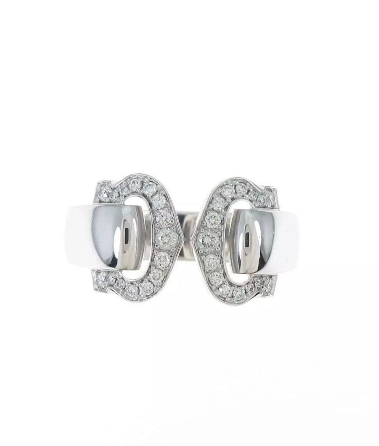 Cartier C de Cartier Logo 2C Diamond Paved Ring #49