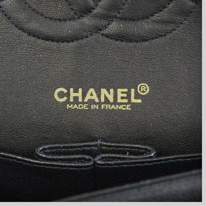 CHANEL Caviar Leather 23cm Small Double Flap Gold Hardware Shoulder Handbag