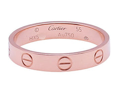 Cartier Mini/ Wedding Love Ring 18KT Rose Gold #55/ 7