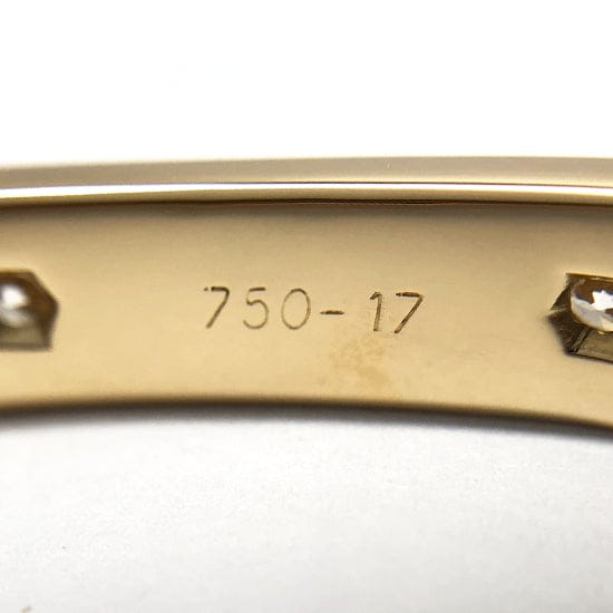 Cartier 10 Diamond 18KT Yellow Gold Love Bracelet Size 17