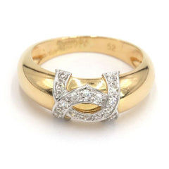 Vintage RARE Cartier 2C de Cartier Logo 18KT Ring Sz 6
