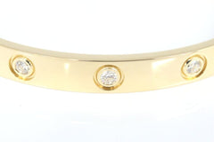 Cartier 10 Diamond Full 18KT Yellow Gold Love Bracelet Size 16