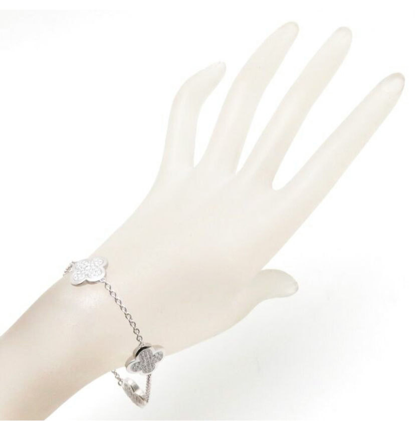 Van Cleef & Arpels Pure Alhambra Diamond Paved 18KT Gold Bracelet