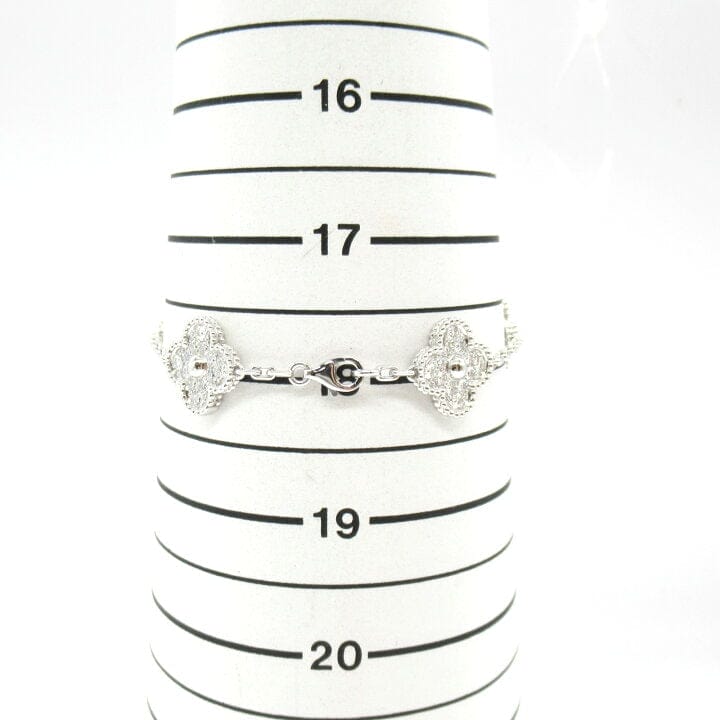 Van Cleef & Arpels Diamond-Paved Vintage Alhambra 18Kt White Gold Bracelet