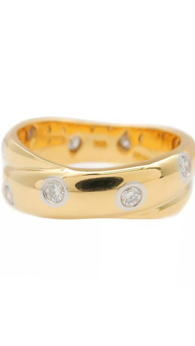 Auth Tiffany & Co. Etoile Diamond Gold & Platinum Ring