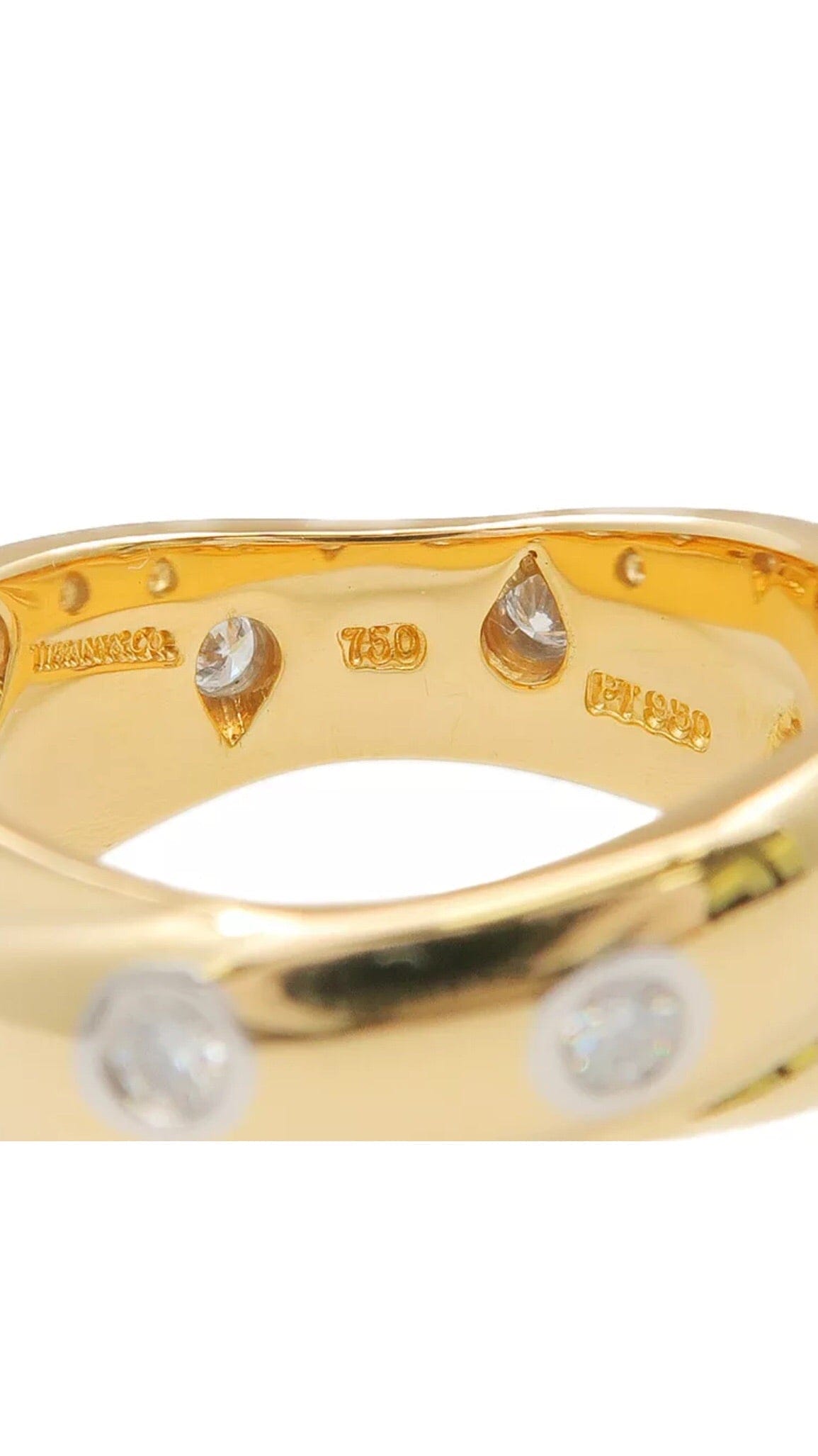 Auth Tiffany & Co. Etoile Diamond Gold & Platinum Ring