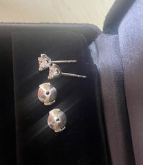 Tiffany & Co. .78ct Diamond Princess Platinum Ear Studs