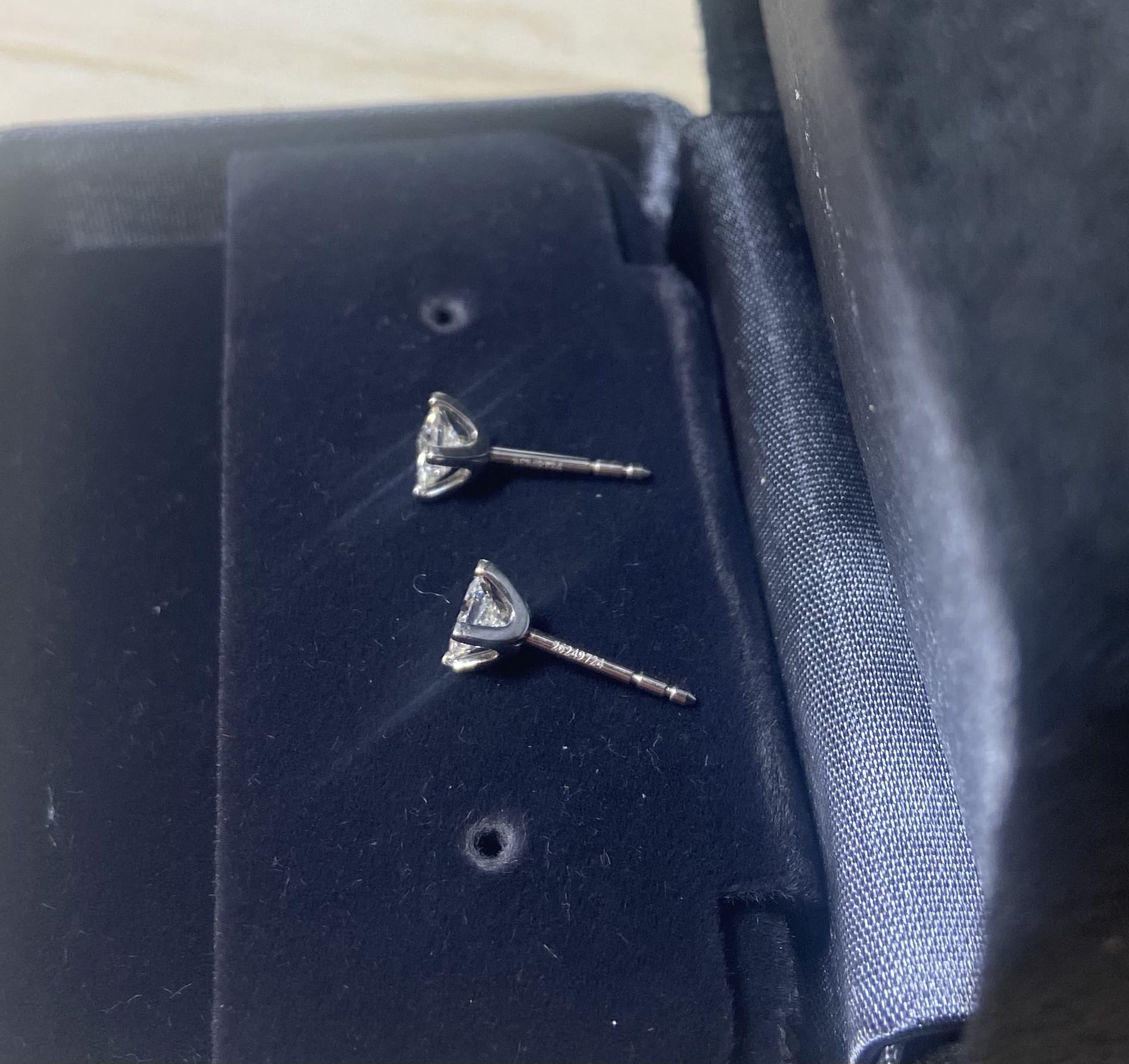 Tiffany & Co. .78ct Diamond Princess Platinum Ear Studs