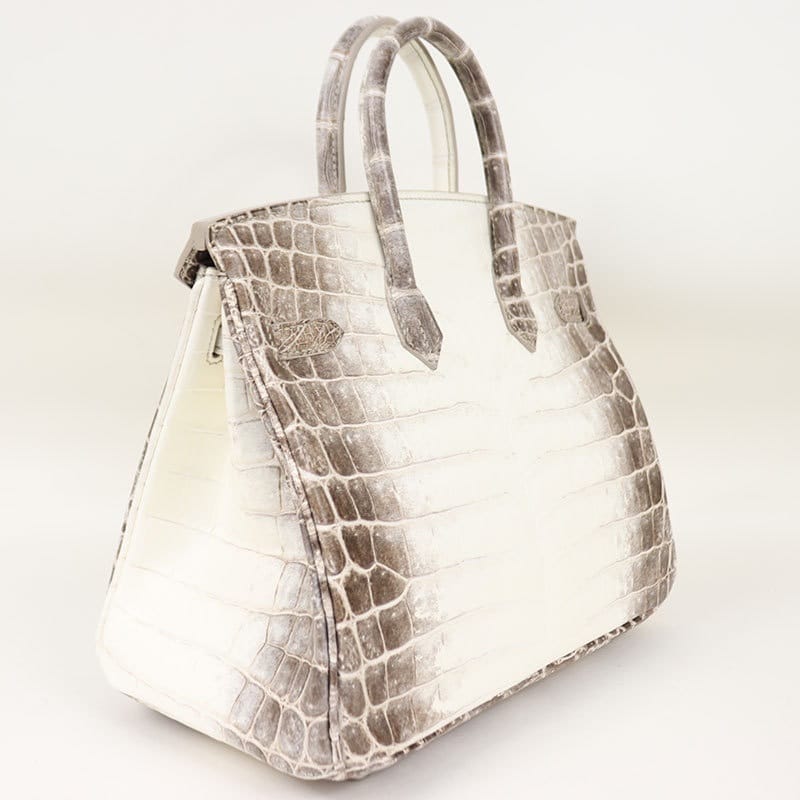 Hermes 25 Himalayan Niloticus Crocodile Skin Leather Birkin Bag