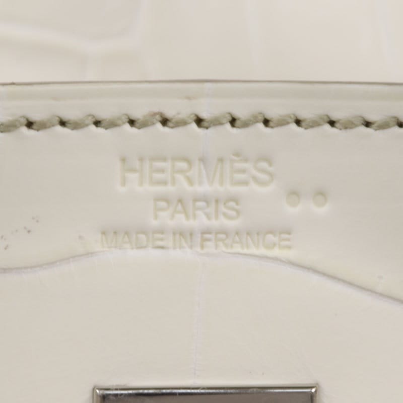 Hermes 25 Himalayan Niloticus Crocodile Skin Leather Birkin Bag