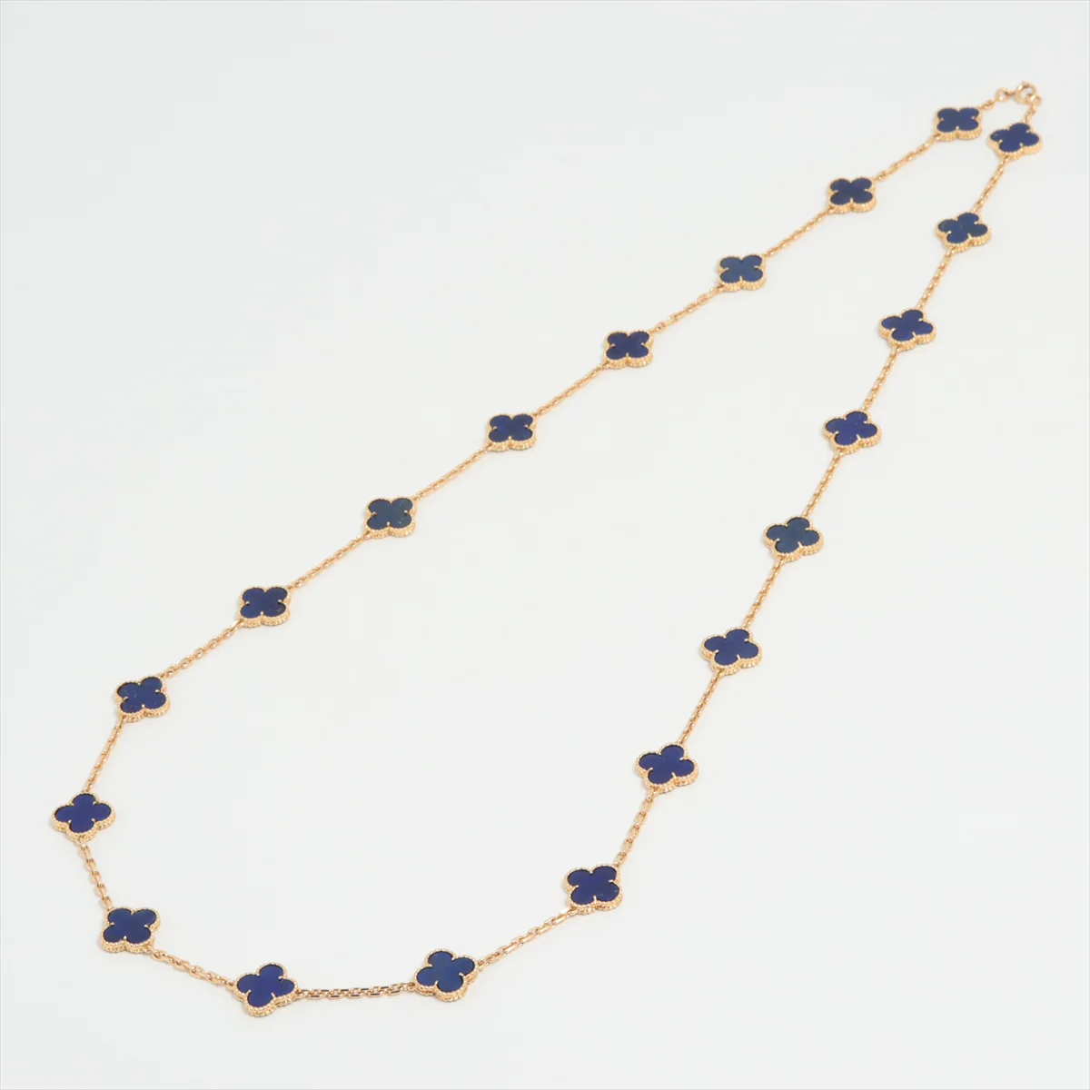 Van Cleef & Arpels Lapis Lazuli Vintage Alhambra 20 Motif 18Kt Yellow Gold Necklace