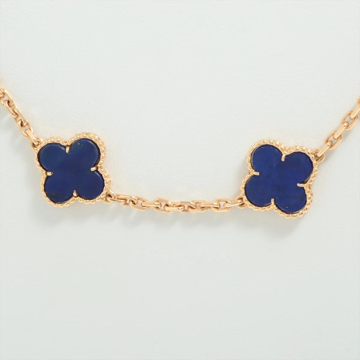 Van Cleef & Arpels Lapis Lazuli Vintage Alhambra 20 Motif 18Kt Yellow Gold Necklace