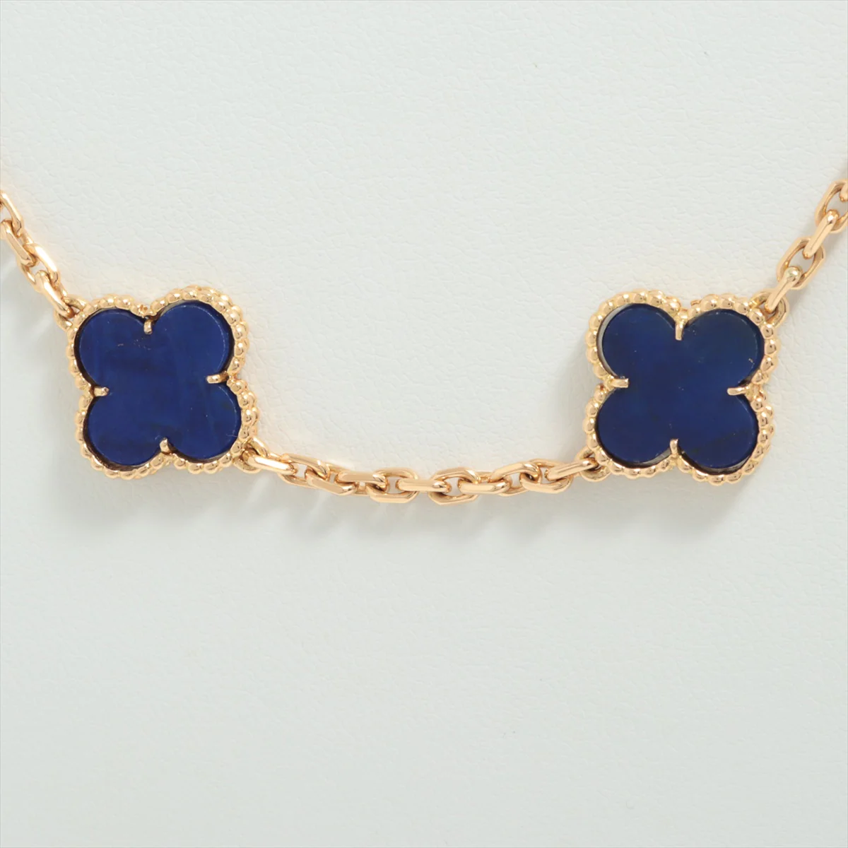 Van Cleef & Arpels Lapis Lazuli Vintage Alhambra 20 Motif 18Kt Yellow Gold Necklace