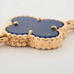 Van Cleef & Arpels Lapis Lazuli Vintage Alhambra 20 Motif 18Kt Yellow Gold Necklace