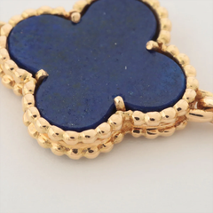Van Cleef & Arpels Lapis Lazuli Vintage Alhambra 20 Motif 18Kt Yellow Gold Necklace