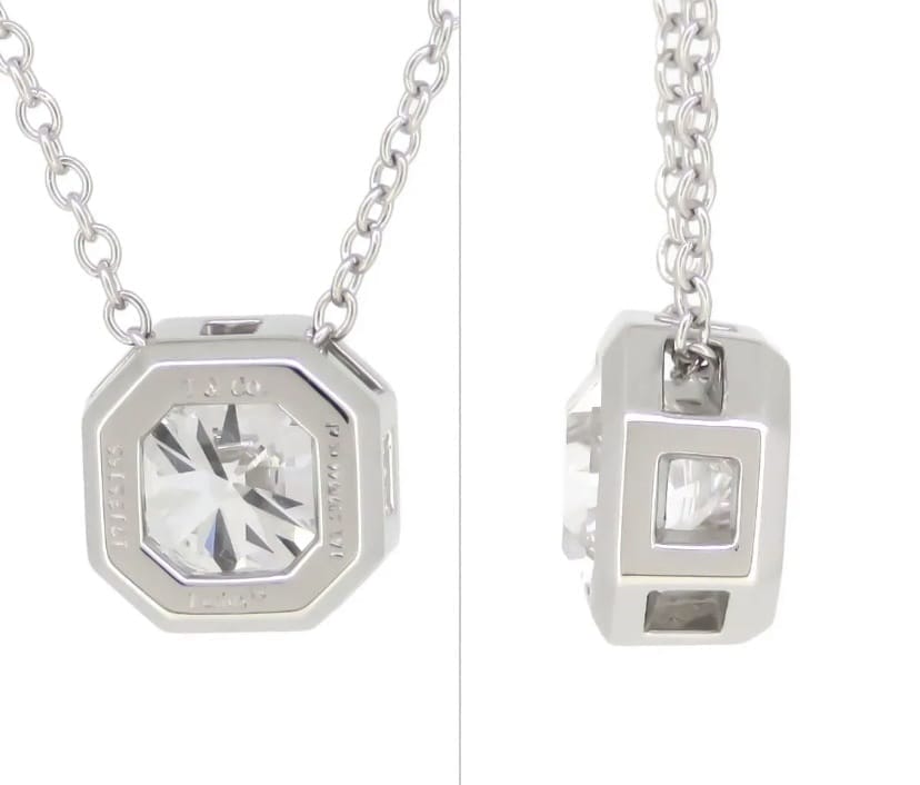 Tiffany & Co. Diamond 0.90ct Lucida Platinum Pendant Necklace