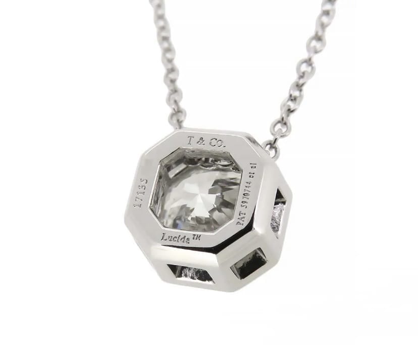 Tiffany & Co. Diamond 0.90ct Lucida Platinum Pendant Necklace