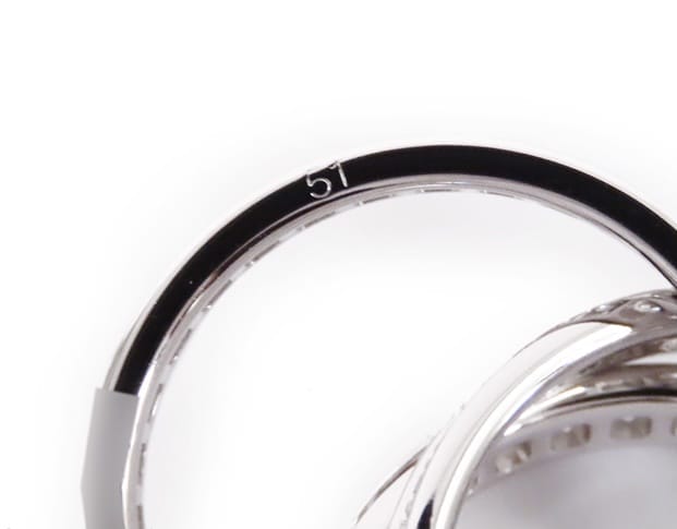 Cartier Diamond Trinity 18KT White Gold Ring Size #51/ US 5.5