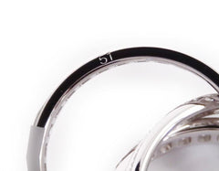 Cartier Diamond Trinity 18KT White Gold Ring Size #51/ US 5.5