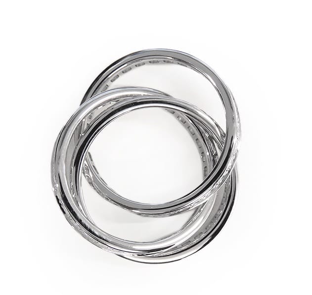Cartier Diamond Trinity 18KT White Gold Ring Size #51/ US 5.5