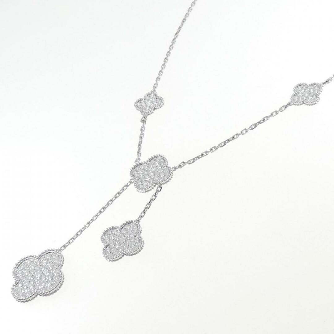Van Cleef & Arpels Magic Alhambra Diamond- Paved White Gold 6- Motif Necklace