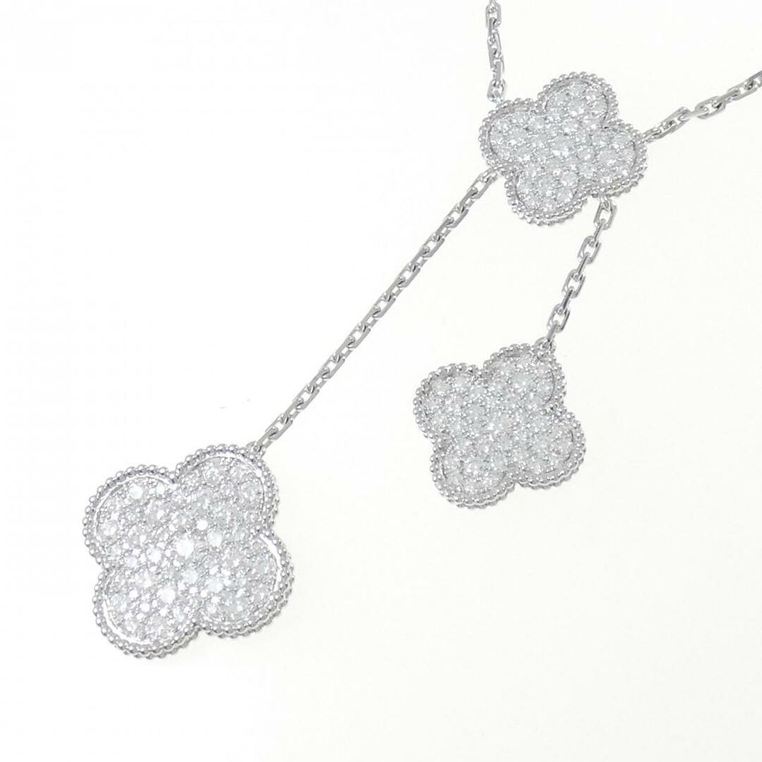 Van Cleef & Arpels Magic Alhambra Diamond- Paved White Gold 6- Motif Necklace