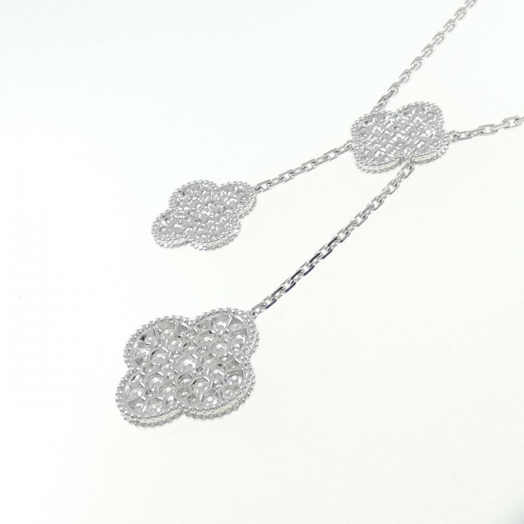 Van Cleef & Arpels Magic Alhambra Diamond- Paved White Gold 6- Motif Necklace