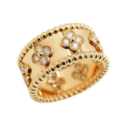 Van Cleef & Arpels Perlee Clovers Alhambra Diamond Ring #55/ US 7.25