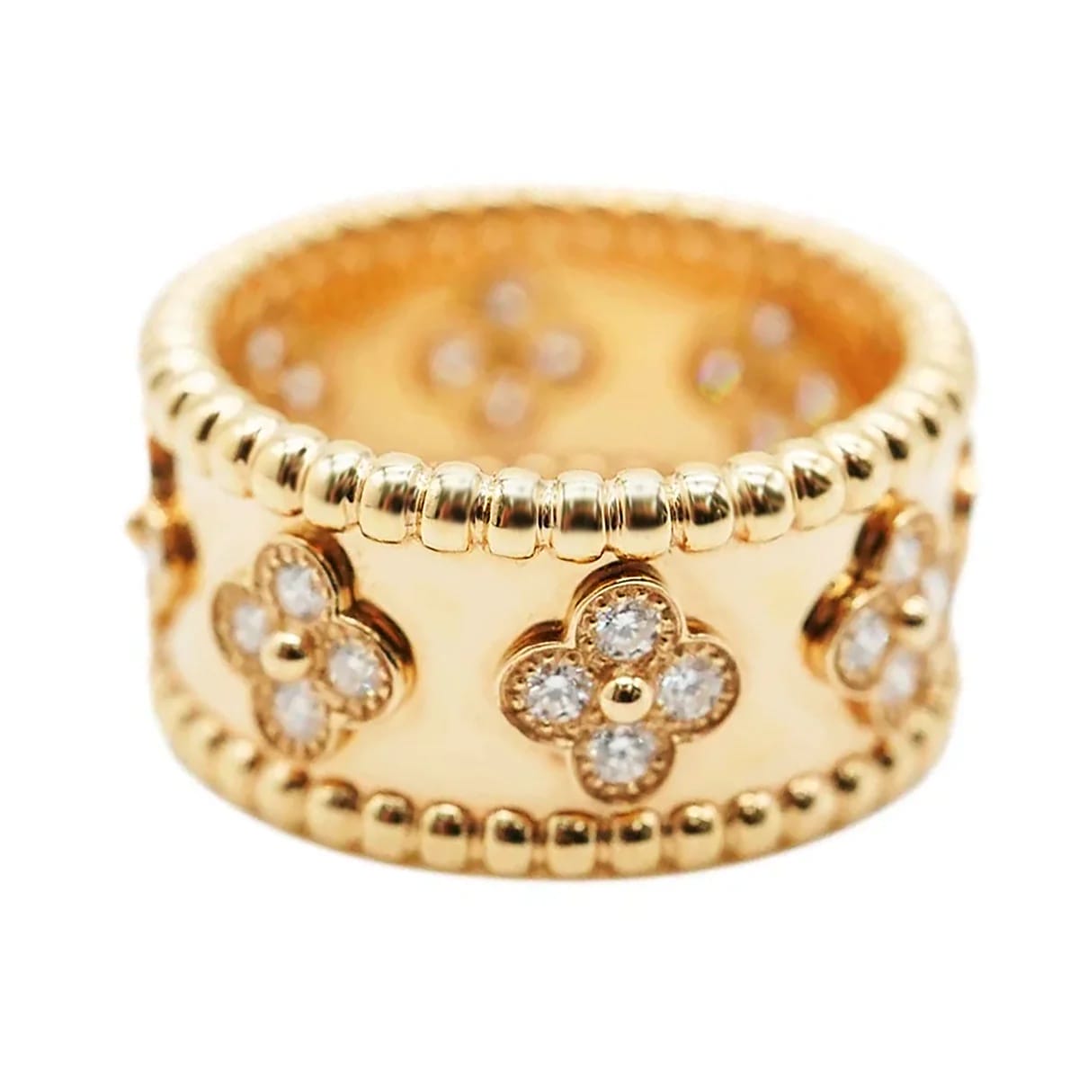 Van Cleef & Arpels Perlee Clovers Alhambra Diamond Ring #55/ US 7.25