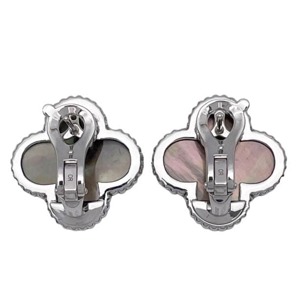 Rare Van Cleef & Arpels Black Mother of Pearl Magic Alhambra Earrings