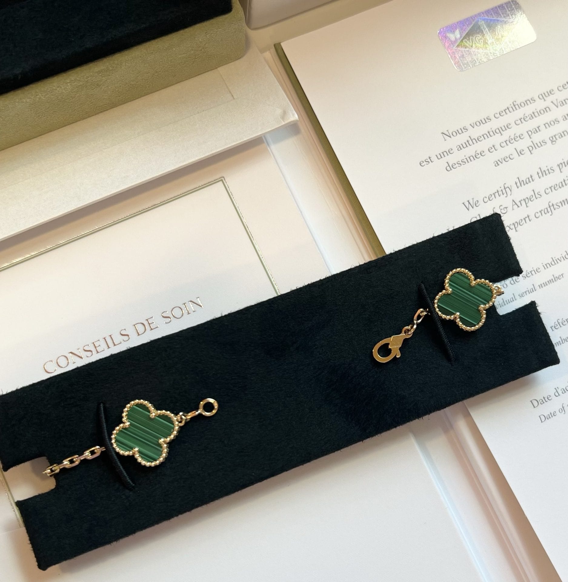 Van Cleef & Arpels Malachite Vintage Alhambra Bracelet