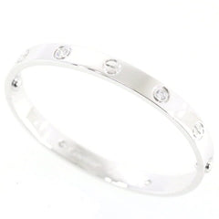 Cartier 4 Diamond 18KT White Gold Love Bracelet, Size 16
