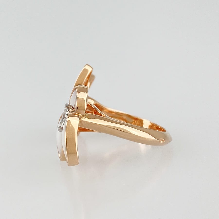 Van Cleef & Arpels Diamond Two Butterfly Rose Gold Ring