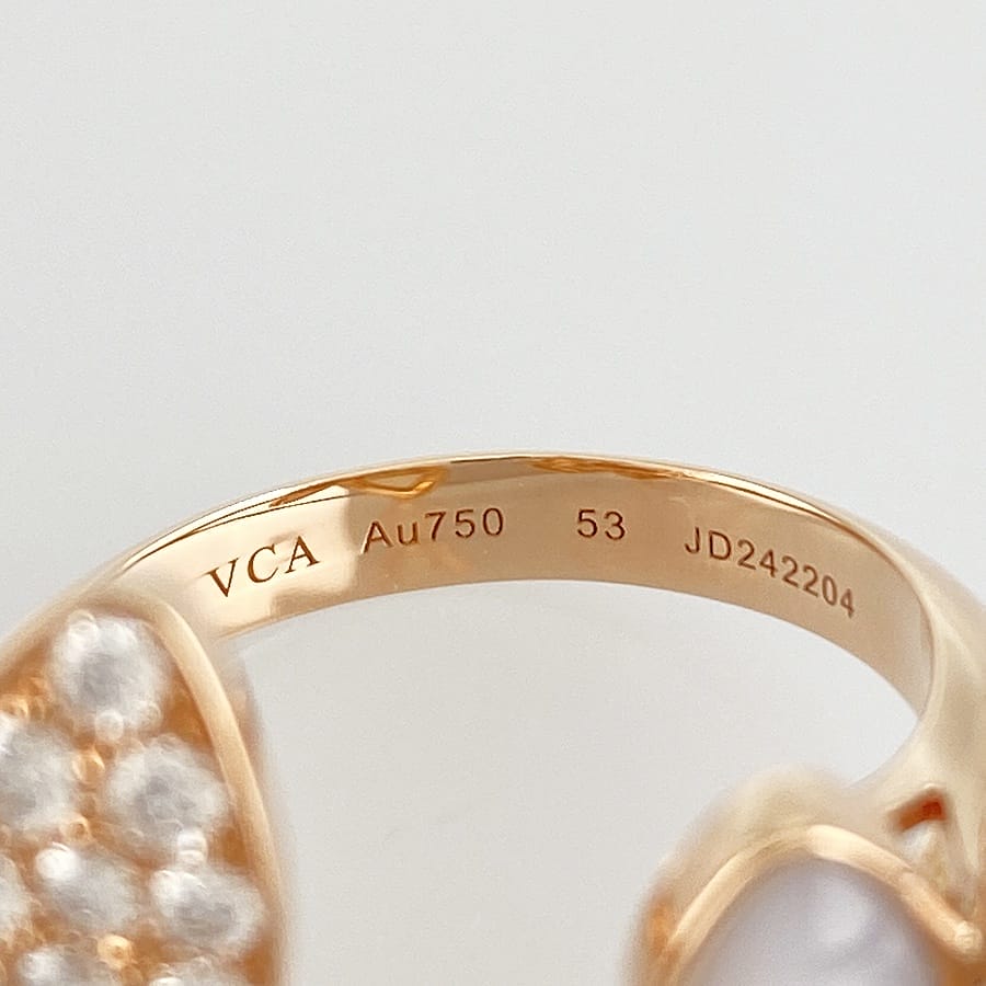 Van Cleef & Arpels Diamond Two Butterfly Rose Gold Ring