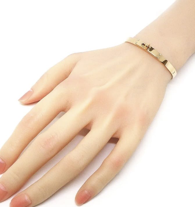 Hermes Diamond 18KT Rose Gold Kelly PM Bracelet