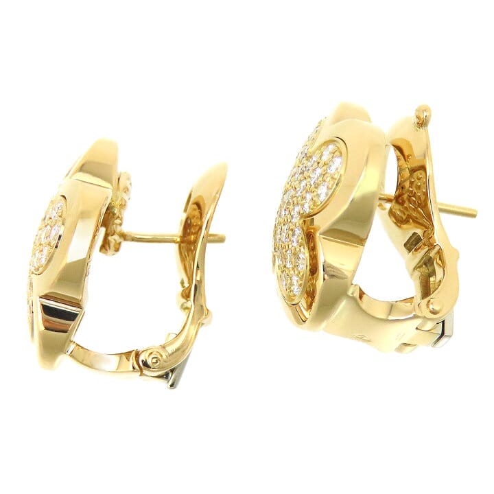 Van Cleef & Arpels Diamond-Paved Pure Alhambra Yellow Gold Ear Studs