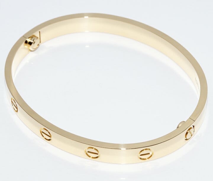 Cartier 18KT Yellow Gold Love Bracelet Size 17 New Screw Sysytem