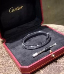 Cartier 18KT White Gold Love Bracelet, Size 18, New Screw System