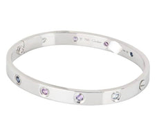 Cartier Multi Color Gemstone Rainbow White Gold Love Bracelet