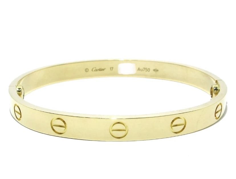 Cartier 18KT Yellow Gold Love Bracelet, Size 17, New Screw System w/ Certificate