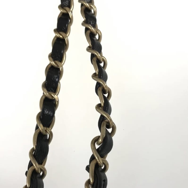 CHANEL Caviar Gold Hardware Studded Deauville GM Tote Handbag