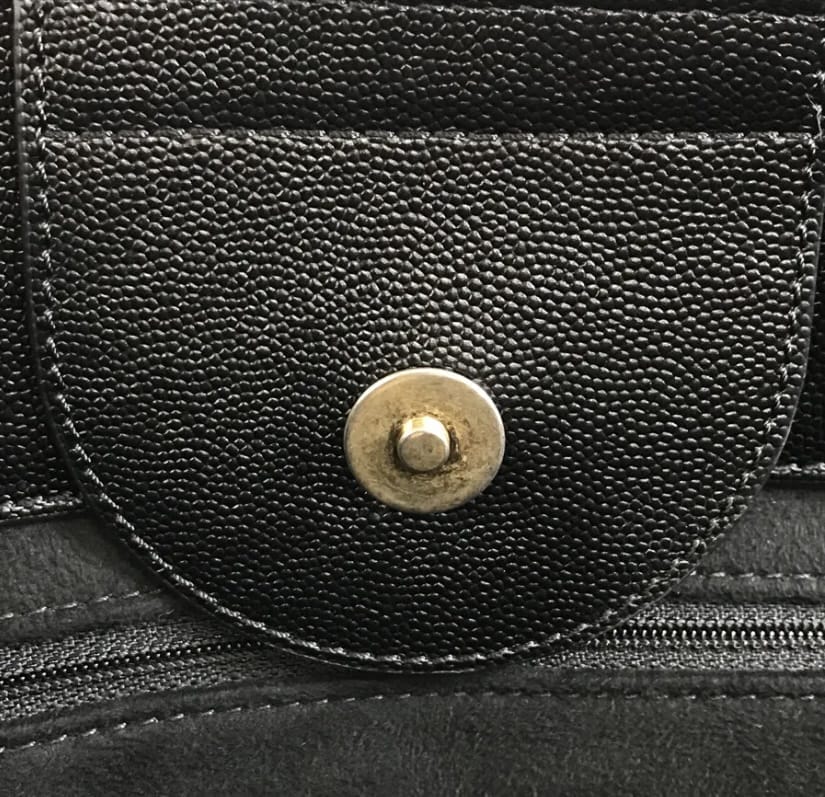 CHANEL Caviar Gold Hardware Studded Deauville GM Tote Handbag