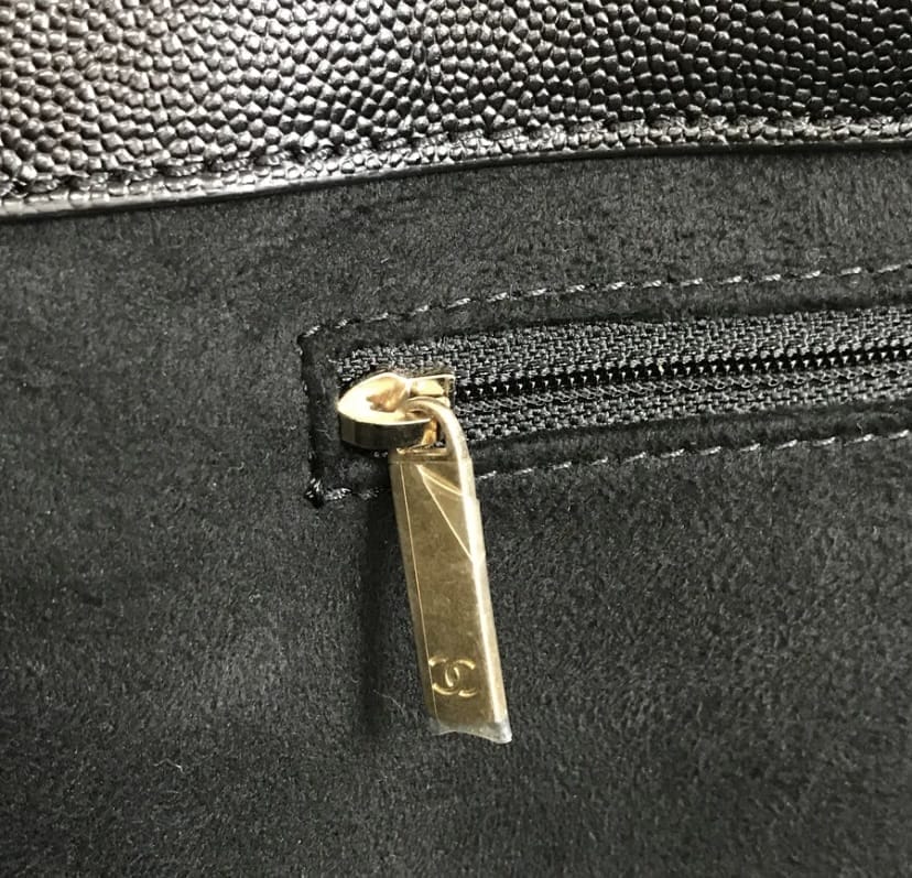 CHANEL Caviar Gold Hardware Studded Deauville GM Tote Handbag
