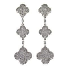Van Cleef & Arpels Diamond Magic Alhambra 3 Tier 18KT White Gold Earrings