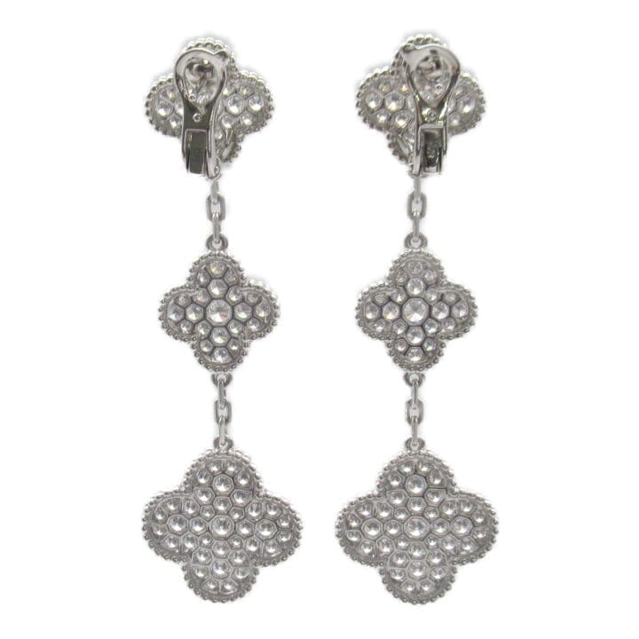 Van Cleef & Arpels Diamond Magic Alhambra 3 Tier 18KT White Gold Earrings